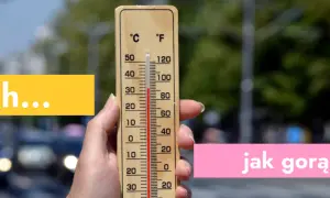 Uch... gorąco! Termometr pokazuje wysoką temperaturę, a miejska wyspa ciepła daje się we znaki w upalny dzień.