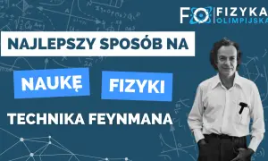 Richard Feynman i hasło "Najlepszy sposób na naukę fizyki: Technika Feynmana".