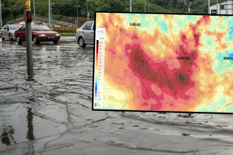 Mapa opadów w Polsce pokazuje, że średnia roczna suma opadów jest zróżnicowana. Widać obszary o wyższych i niższych opadach.