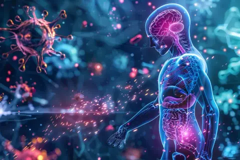 Biolodzy badają, jak wirusy atakują ludzkie ciało, analizując jego wewnętrzne organy i mózg.