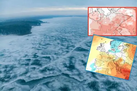 Lodowy krajobraz i mapy temperatur pokazują, że styczeń to najzimniejszy miesiąc w Polsce.