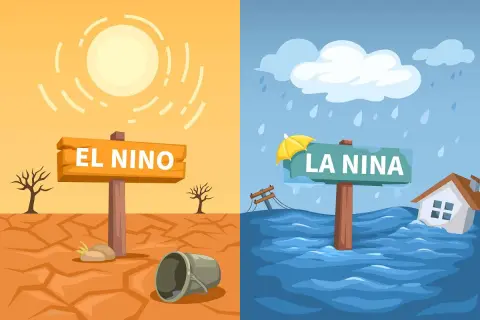El Niño to susza i palące słońce, La Niña to ulewny deszcz i powodzie. Dwa skrajne zjawiska pogodowe.