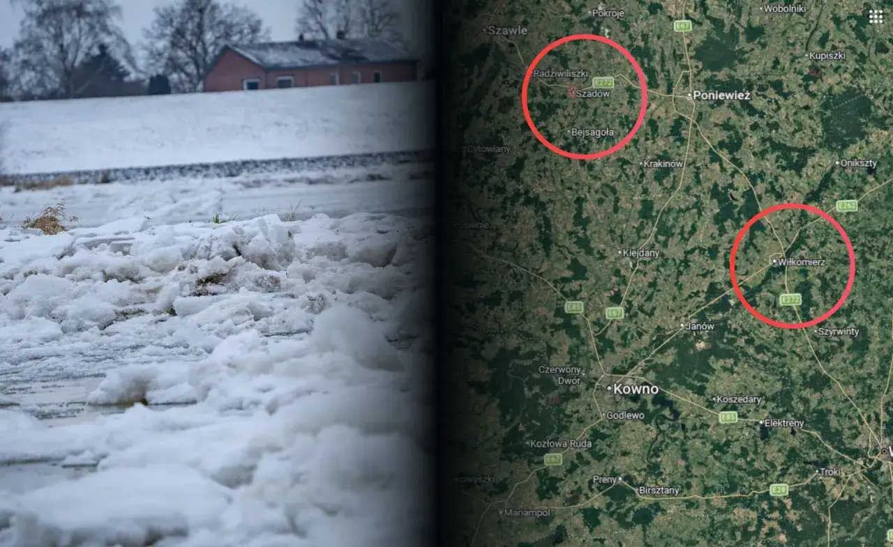 Zamarznięta rzeka i zasypane śniegiem okolice Radziwiłliszek i Wilkomierza, świadczą o najostrzejszej zimie w Polsce.
