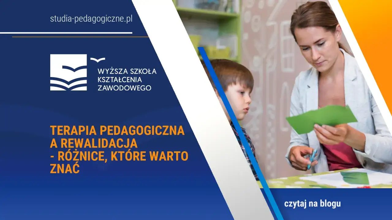 Nauczycielka z dzieckiem wycinają z papieru. Czy po terapii pedagogicznej można prowadzić rewalidację? Dowiedz się więcej.